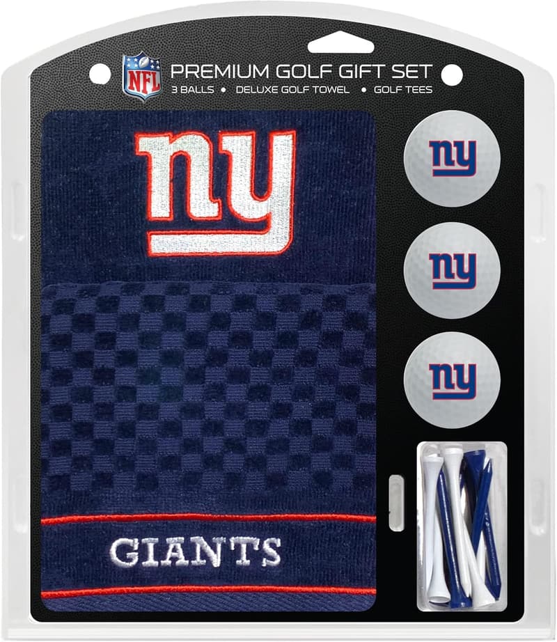 New York Giants Golf Gift Set: Embroidered Towel, Golf Balls & Tees