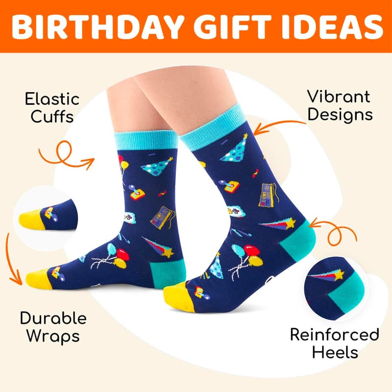 Teen Birthday Gift: Fun Socks for Boys & Girls (Ages 13-19)