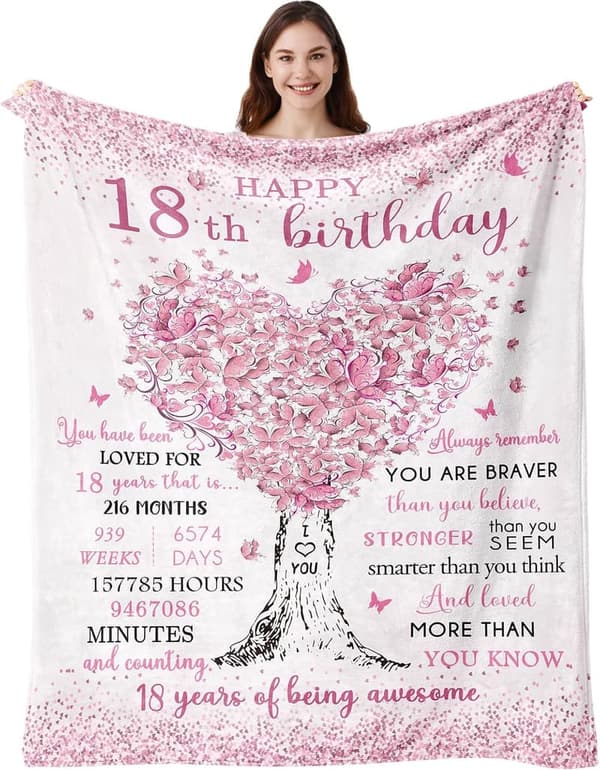 18th Birthday Blanket for Girls, 50