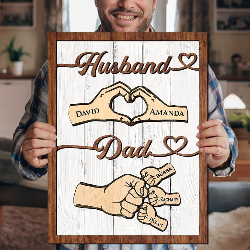 Father's Day Personalized Wooden Sign for Dad