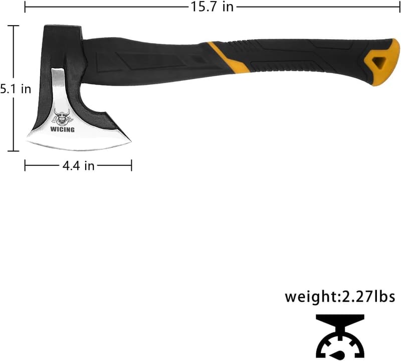 15-Inch Camping Hatchet with Ergonomic Handle and Steel Blade