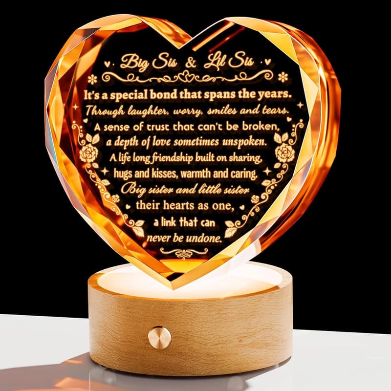 Sister Birthday Gift - Crystal Heart Keepsake from Brother