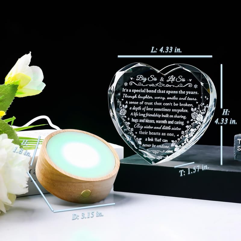 Sister Birthday Gift - Crystal Heart Keepsake from Brother