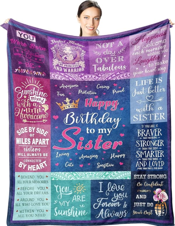 Funny Birthday Blanket for Sister - Unique 60