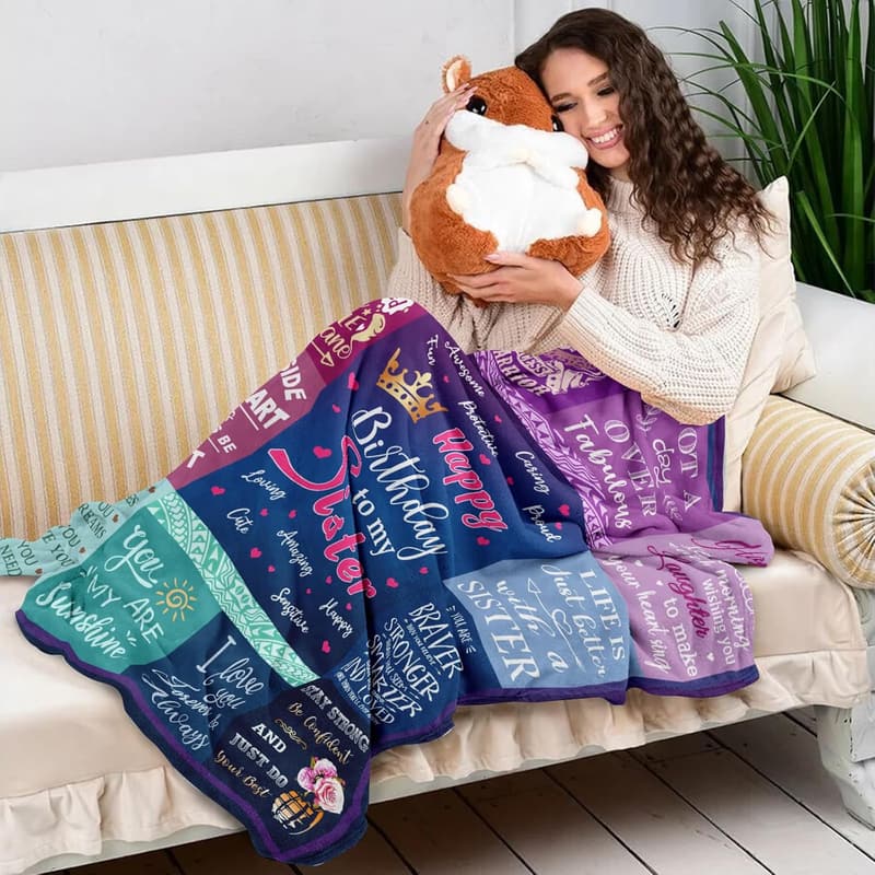Funny Birthday Blanket for Sister - Unique 60