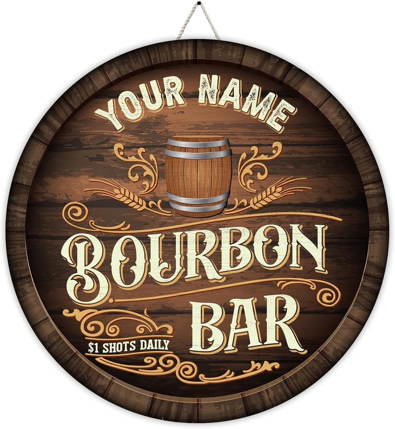 Custom Rustic Bourbon Bar Wall Sign for Man Cave (15)