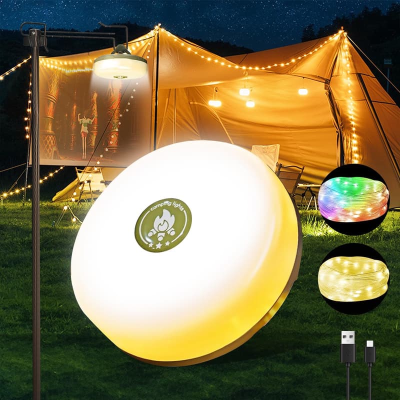 32.8FT Waterproof Camping String Lights with 8 Modes