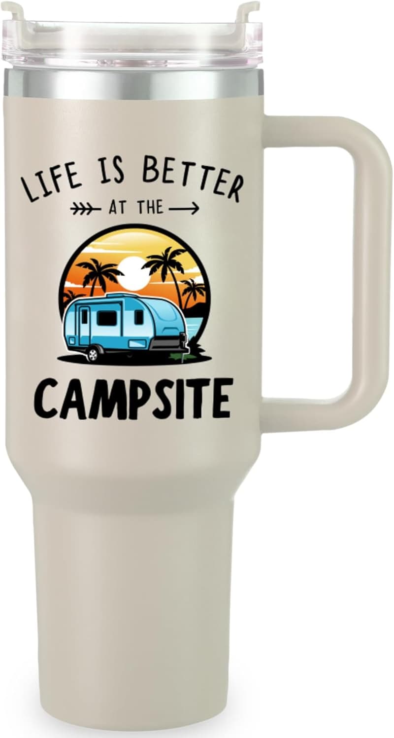 Happy Camper 40oz Tumbler - Ideal Gift for RV Campers