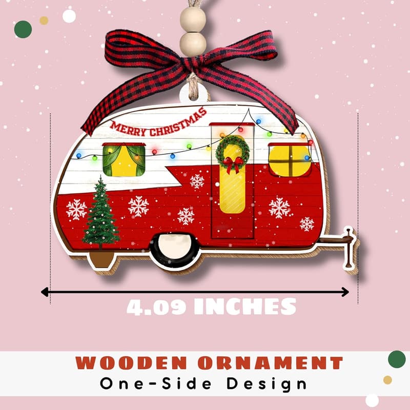 Camper Christmas Ornament 2024 - Ceramic Gift for Campers