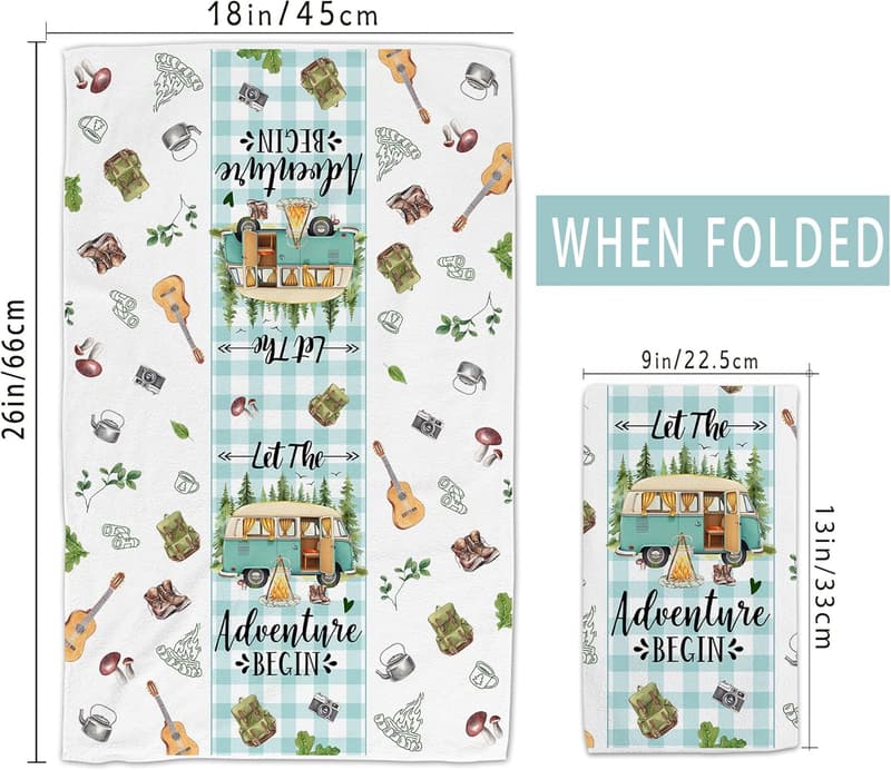 Camping Kitchen Towels Set for Women - Funny Sayings, 2 Pack