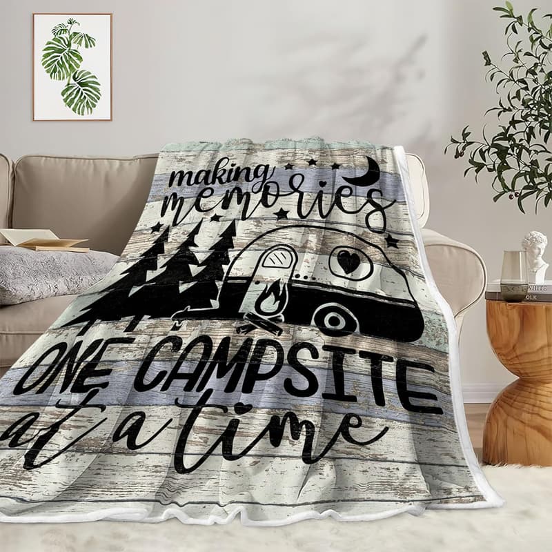 Outdoor Camping Blanket for Couples, Soft Flannel, 60