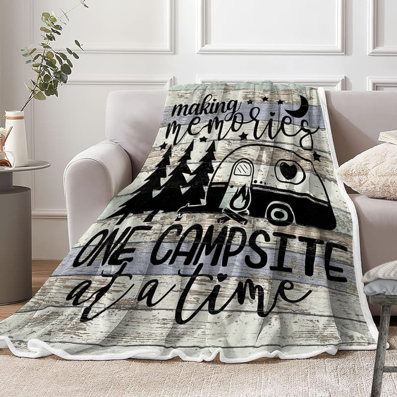 Outdoor Camping Blanket for Couples, Soft Flannel, 60
