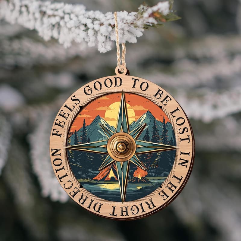 2024 Camping Ornaments - Wooden Decor for Couples & Friends