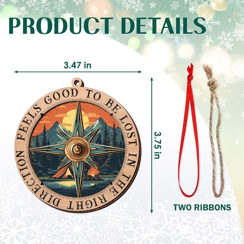2024 Camping Ornaments - Wooden Decor for Couples & Friends