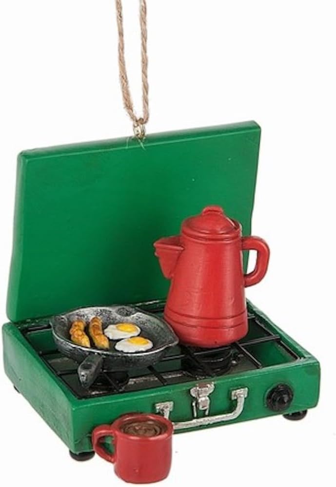 Camping Stove Christmas Tree Ornament - Rustic Outdoor Decor
