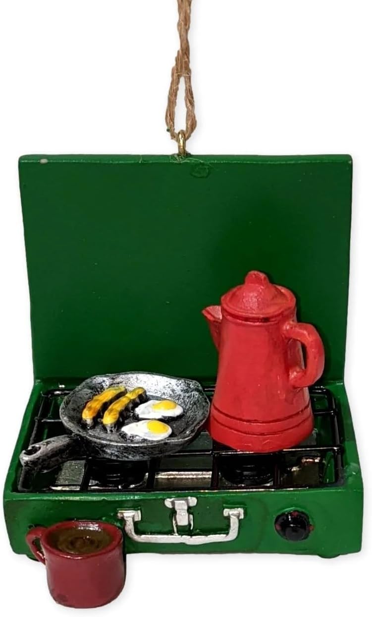 Camping Stove Christmas Tree Ornament - Rustic Outdoor Decor