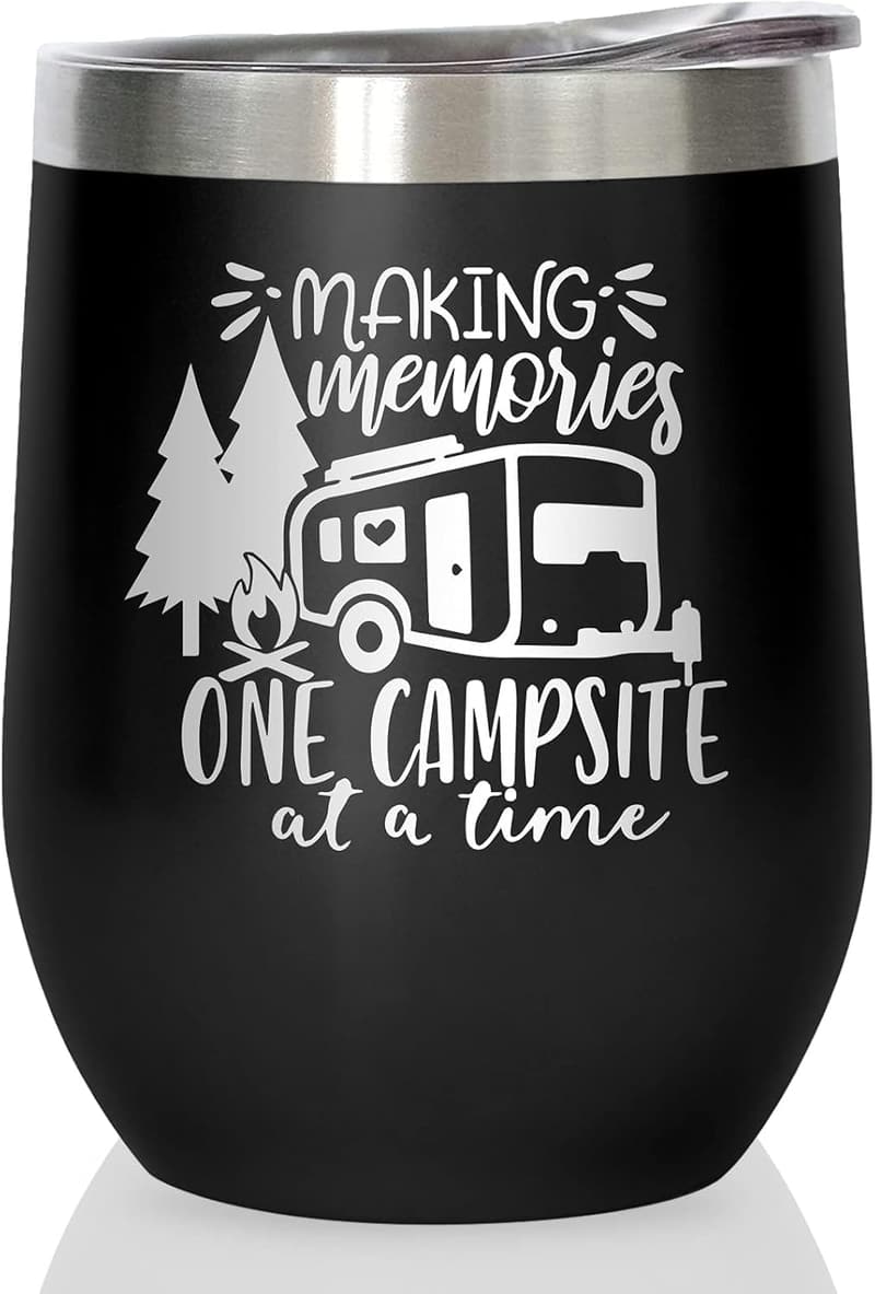 Camping Gifts: Stainless Steel Insulated Wine Tumbler 12 Oz