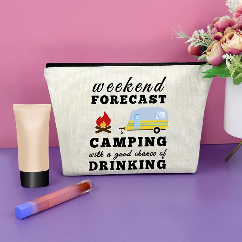 Happy Camper Travel Makeup Bag for Women & Couples