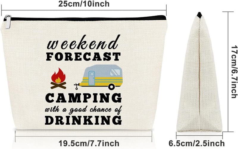 Happy Camper Travel Makeup Bag for Women & Couples