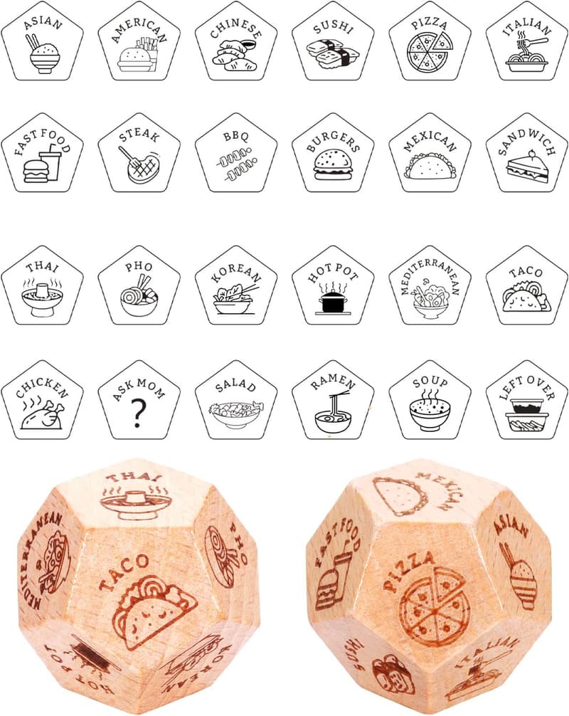 Valentine's Day Date Night Dice for Couples - Food Decider
