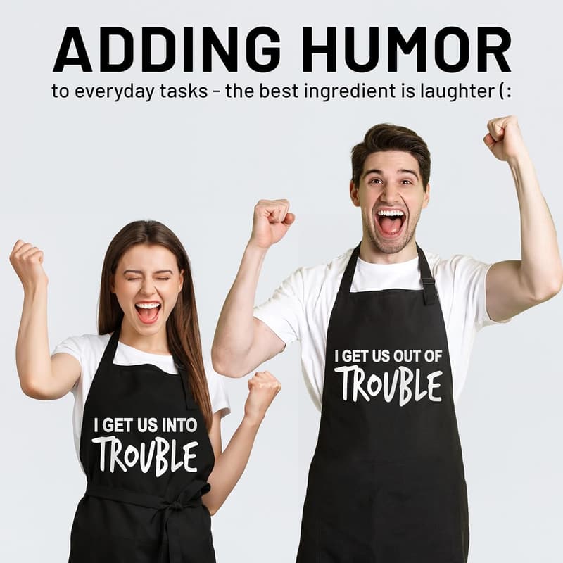 Couples Funny Aprons - Ideal for Weddings, Engagements, Birthdays