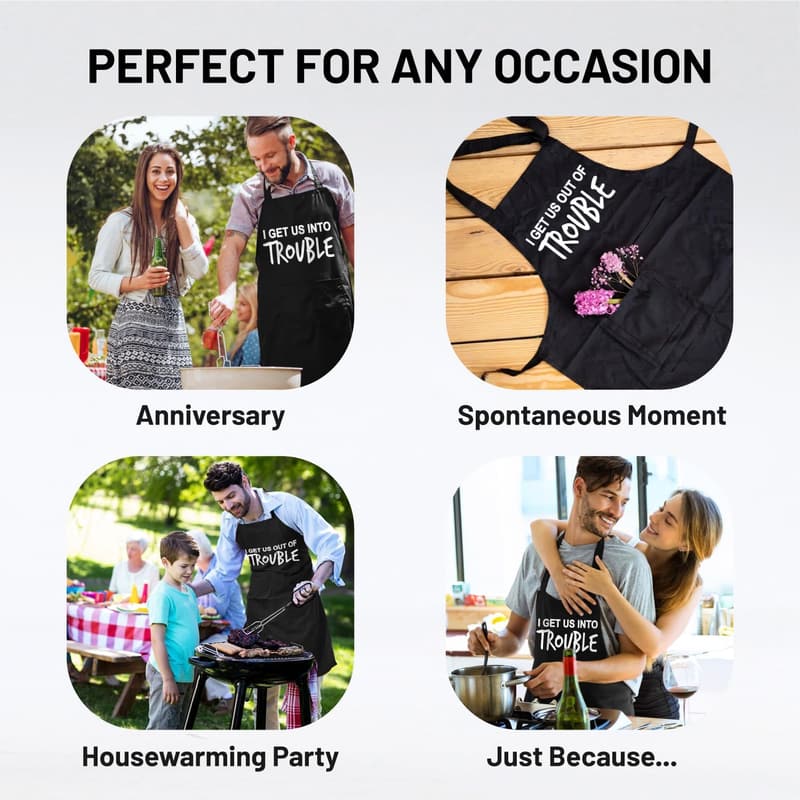 Couples Funny Aprons - Ideal for Weddings, Engagements, Birthdays