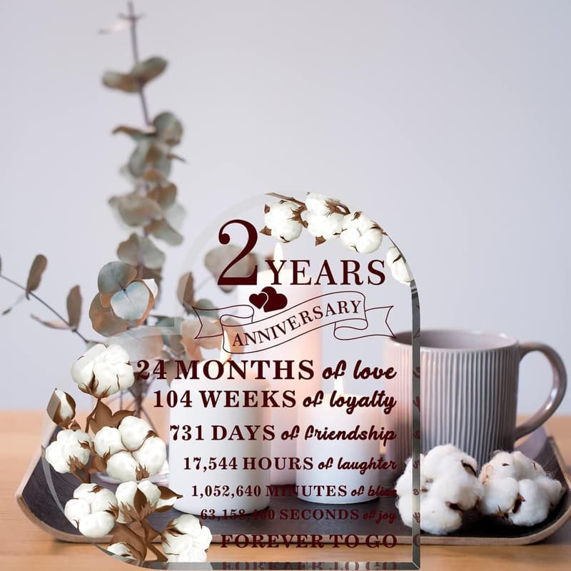 2nd Anniversary Cotton Flower Print Gift for Couples