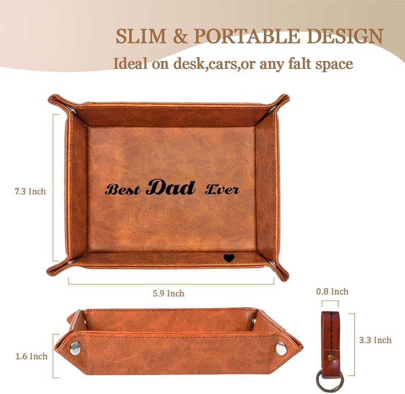 Father's Day Valet Tray & Keychain Gift Set for Dad