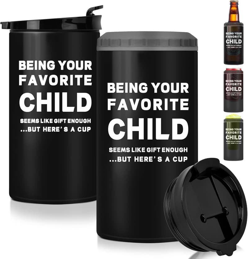 Christmas Can Cooler & Tumbler Set for Dads, 12 oz & 16 oz