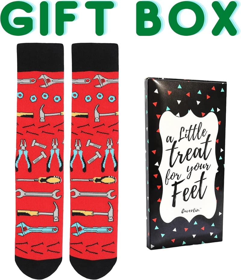 Funny Father's Day Socks for Dad with Gift Box