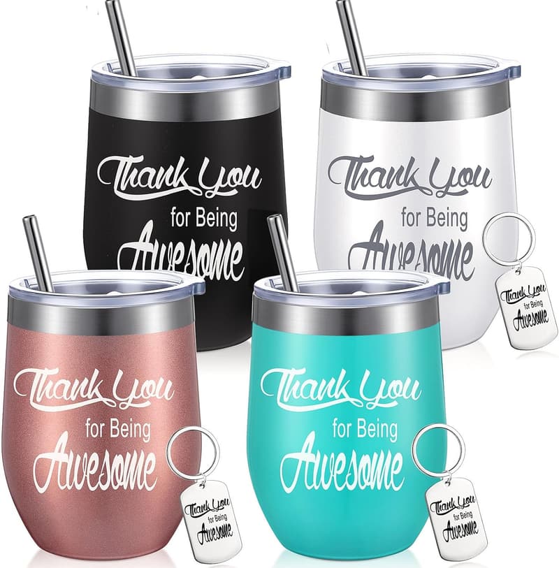 Employee Appreciation Wine Tumbler & Keychain Gift Set