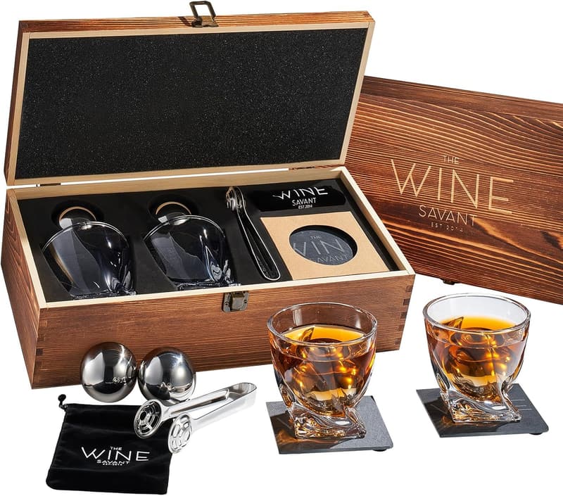 King-Sized Stainless Steel Whiskey Stones Gift Set for Men