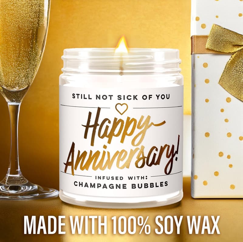 Happy Anniversary Scented Candle for Women - 9oz Soy Wax