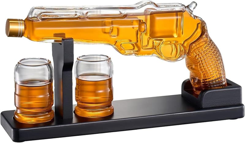Unique Whiskey Gun Decanter Set - Perfect Gift for Dad