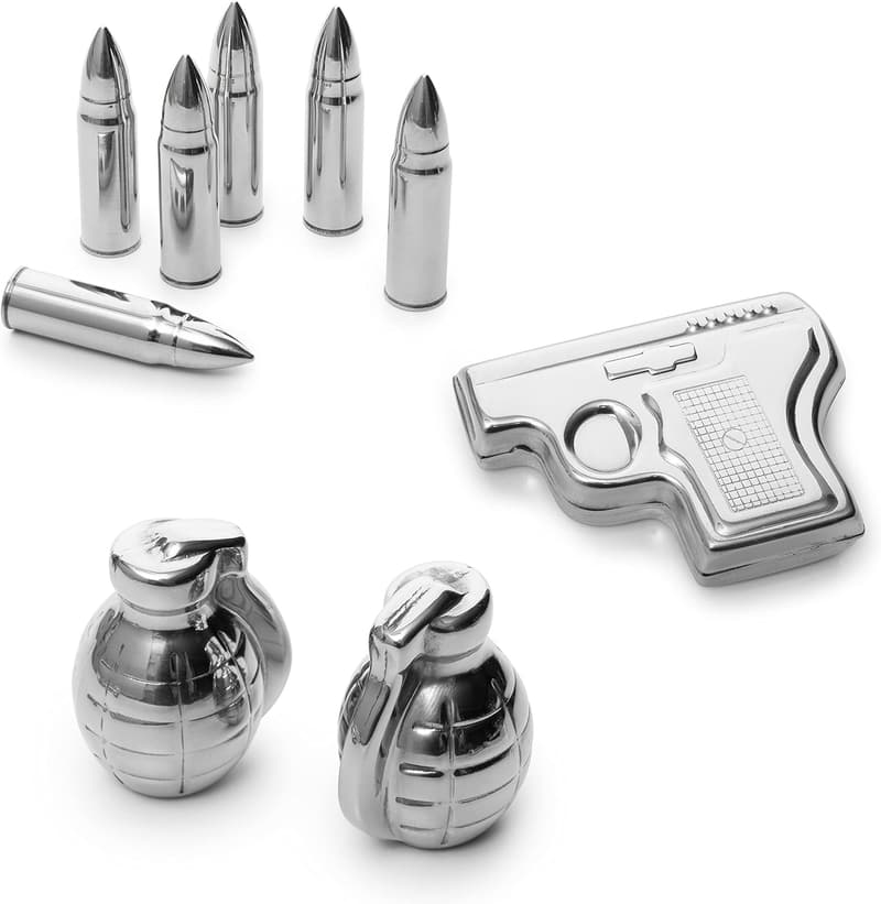 Whiskey Decanter Set with Bullet Chillers for Men - 9 oz