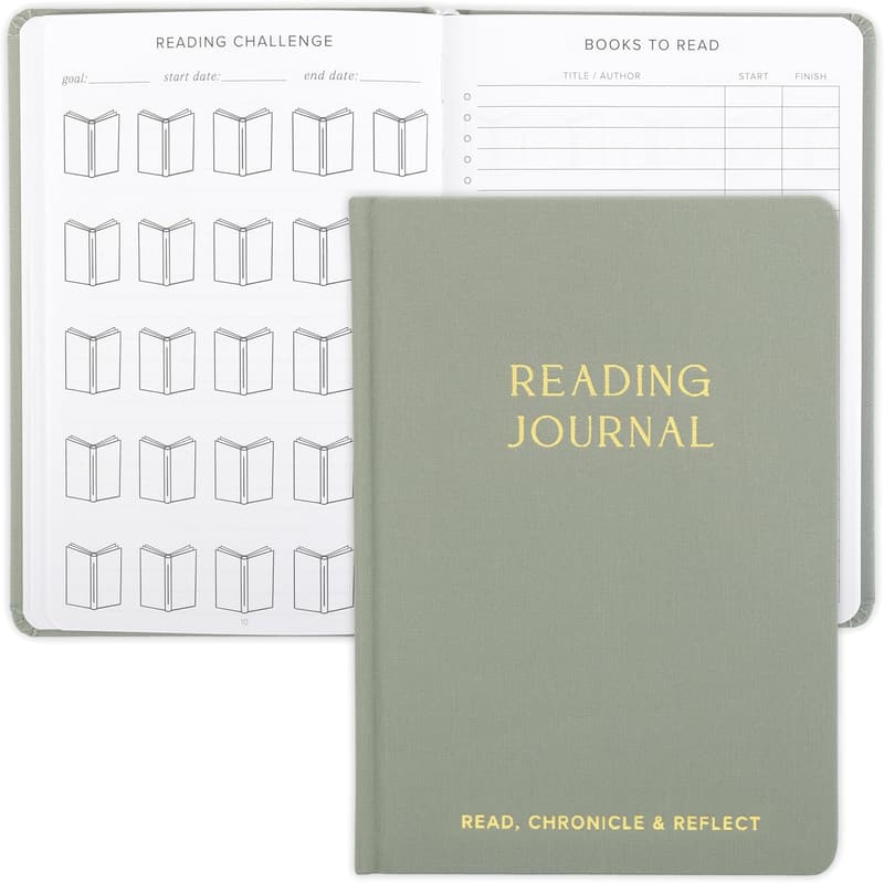 Reading Journal for Book Lovers – Linen Hard Cover Gift