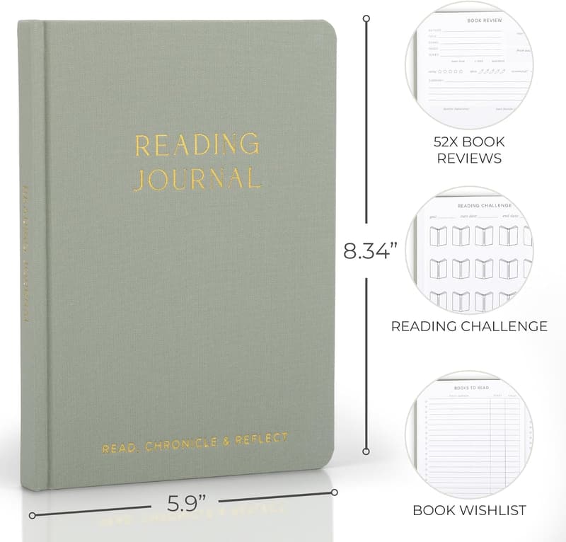 Reading Journal for Book Lovers – Linen Hard Cover Gift