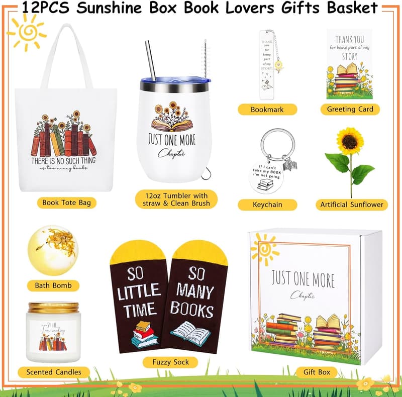 Book Lovers Gift Set - 12PCS Bookish Gifts for Women