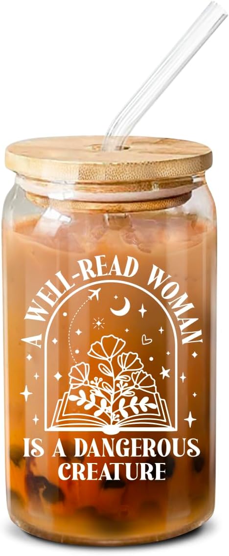 Book Lover's Gift: 16 Oz Glass for Women Readers