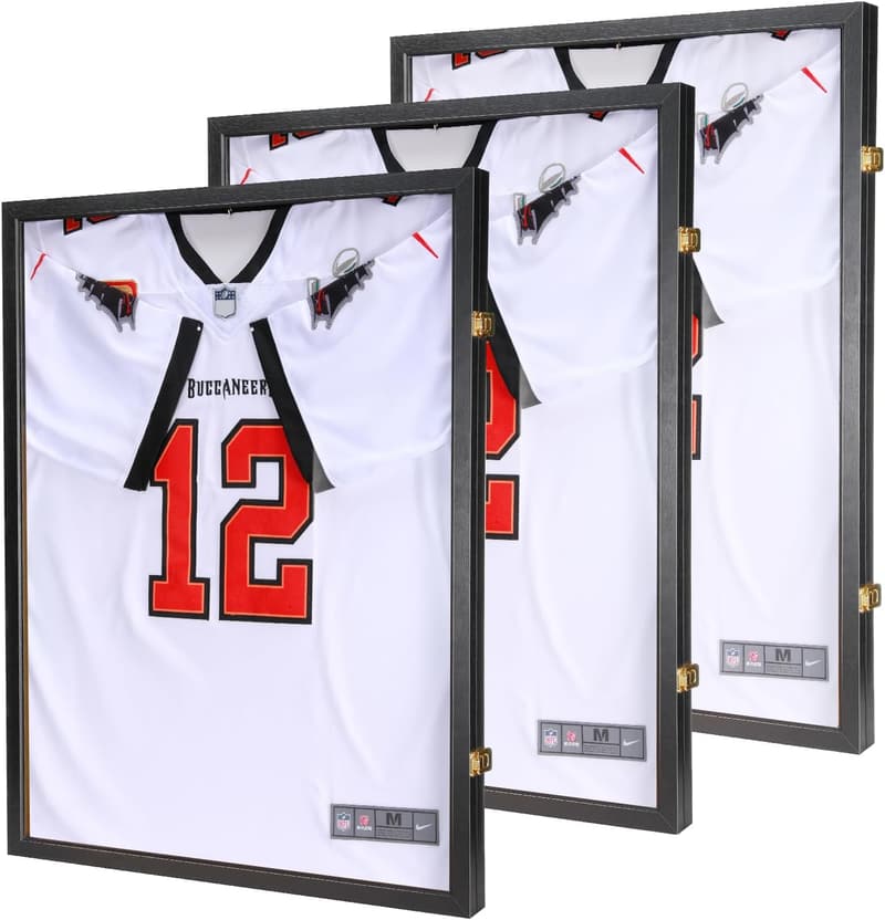 Sport Jersey Shadow Box Frame with UV Protection – 3 Pack