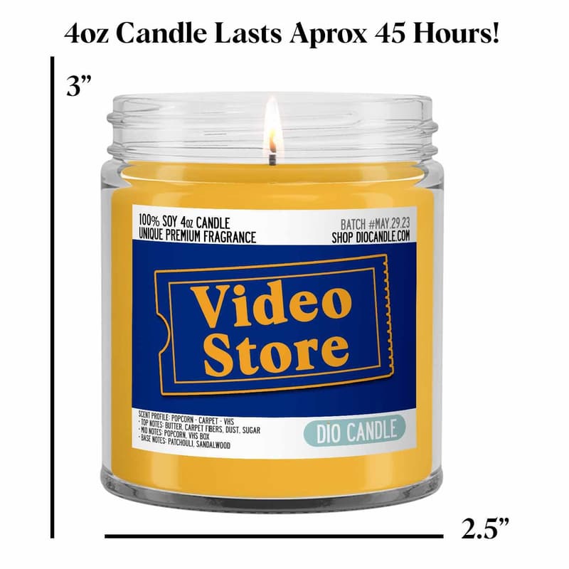 Video Store Scented Candle - Handmade Vegan Soy, 4oz