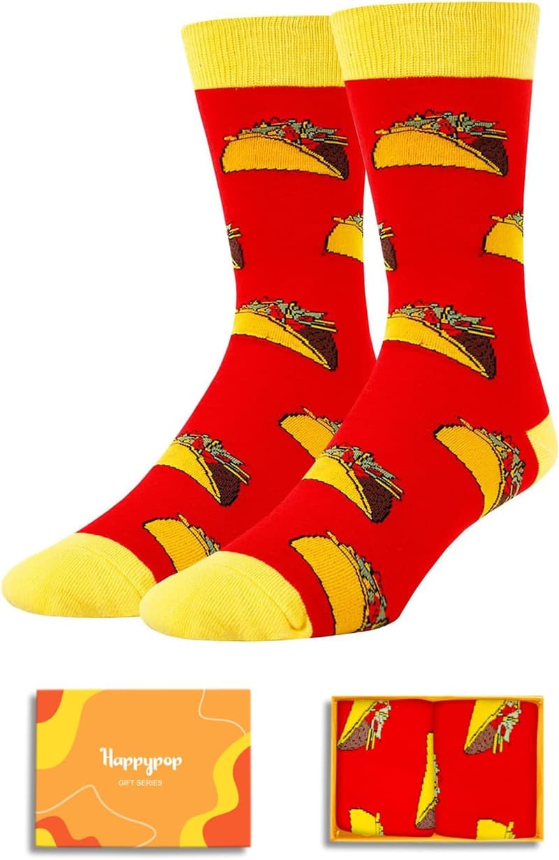 Novelty Food Socks for Men - Pickle, Donut, Taco & Burger Design