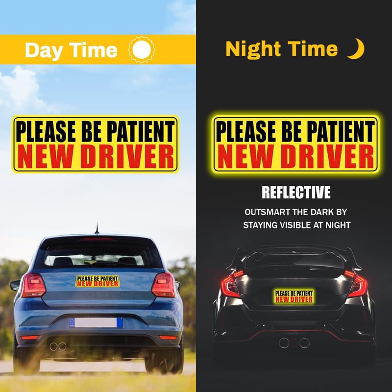 Teenage Driving Gifts: 4 Pcs Reflective Student Driver Magnets