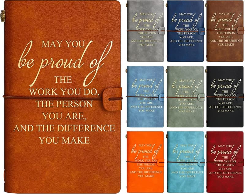 Employee Appreciation Leather Journals - Inspirational Thank You Gifts for Team