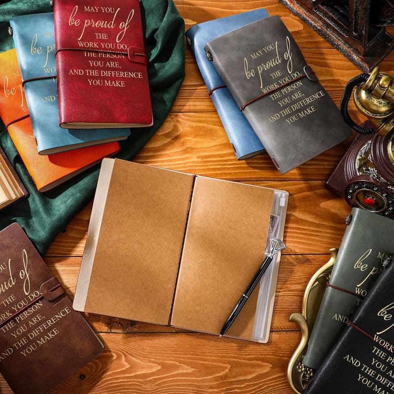 Employee Appreciation Leather Journals - Inspirational Thank You Gifts for Team