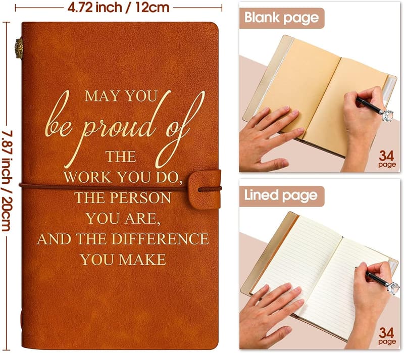 Employee Appreciation Leather Journals - Inspirational Thank You Gifts for Team