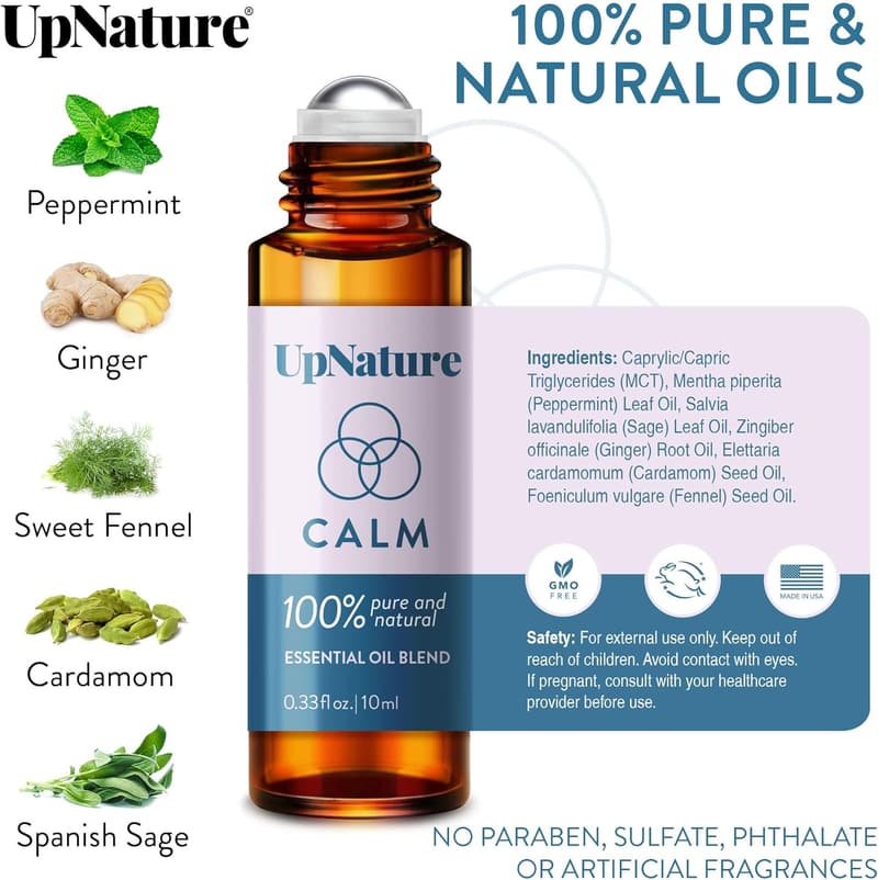 Calm Essential Oil Roll-On - 100% Natural Stress Relief for Women