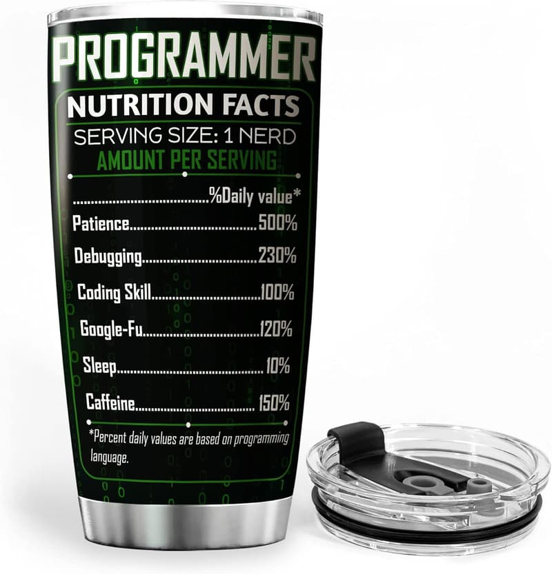 Coder 20oz Stainless Steel Tumbler - Perfect Gift for Programmers