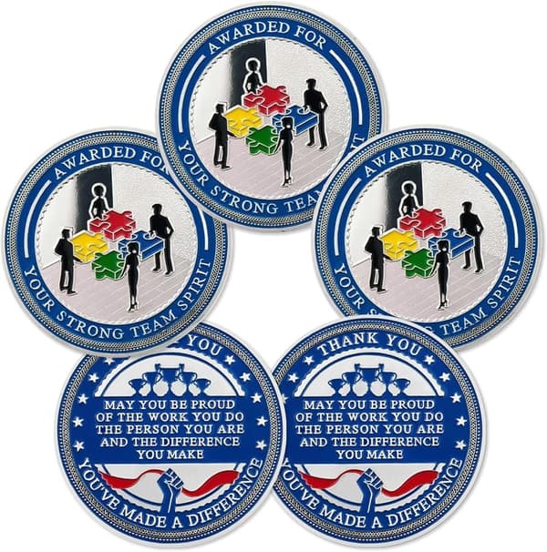 Team Spirit Award Coins Set - Appreciation Gifts for Employees