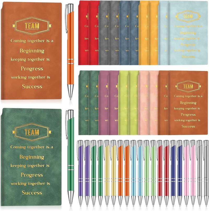 Employee Appreciation Gift Set: 40 Inspirational Notebooks & Pens